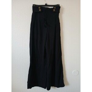 A&P Denim Womens Pants Black Elastic Waist Wide Leg Size Medium